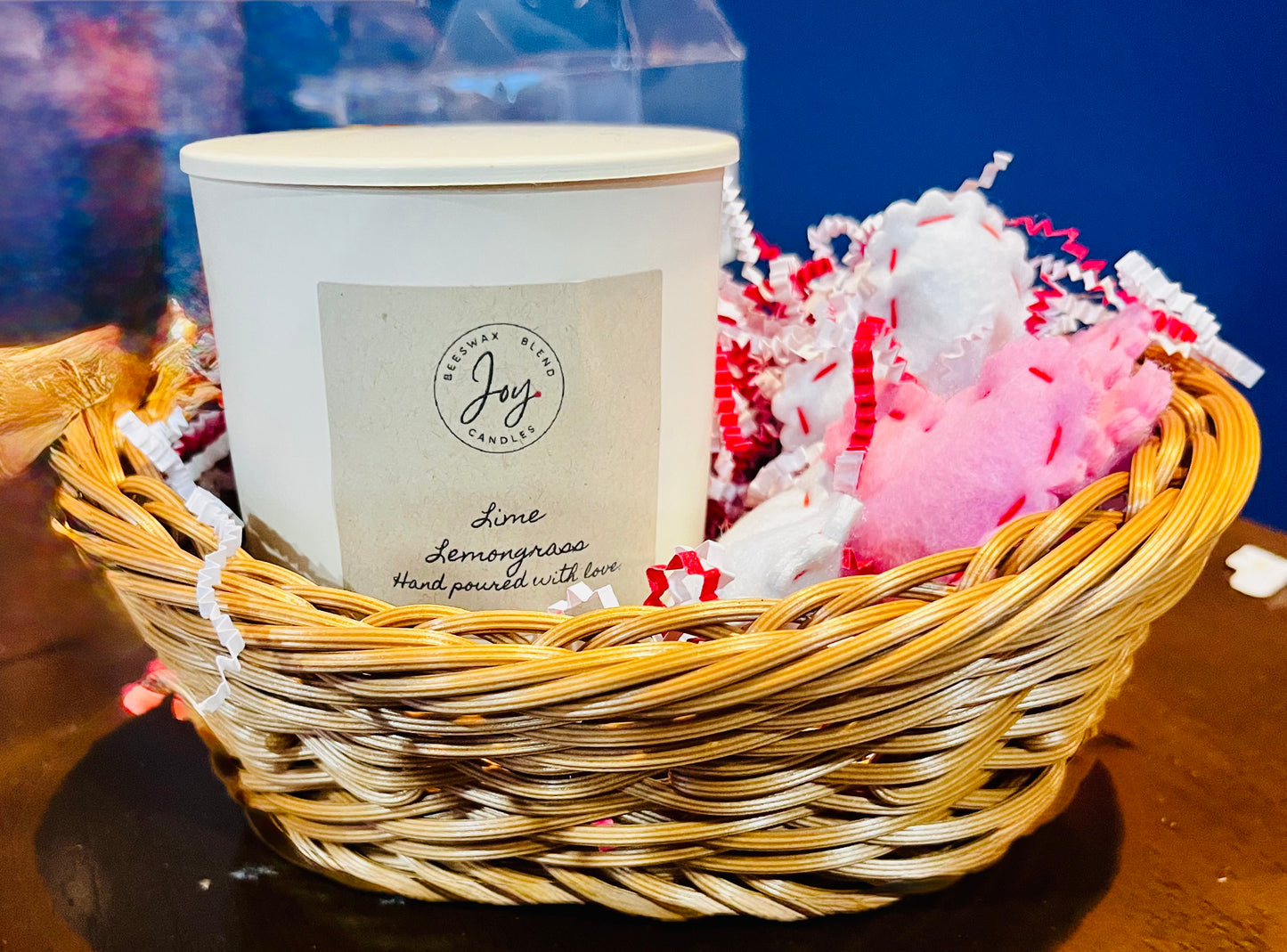 Galentine's and Valentine's Day Themed Single Candle Basket